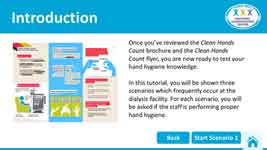 Screenshot from the Test Your Hand Hygiene Knowledge tutorial